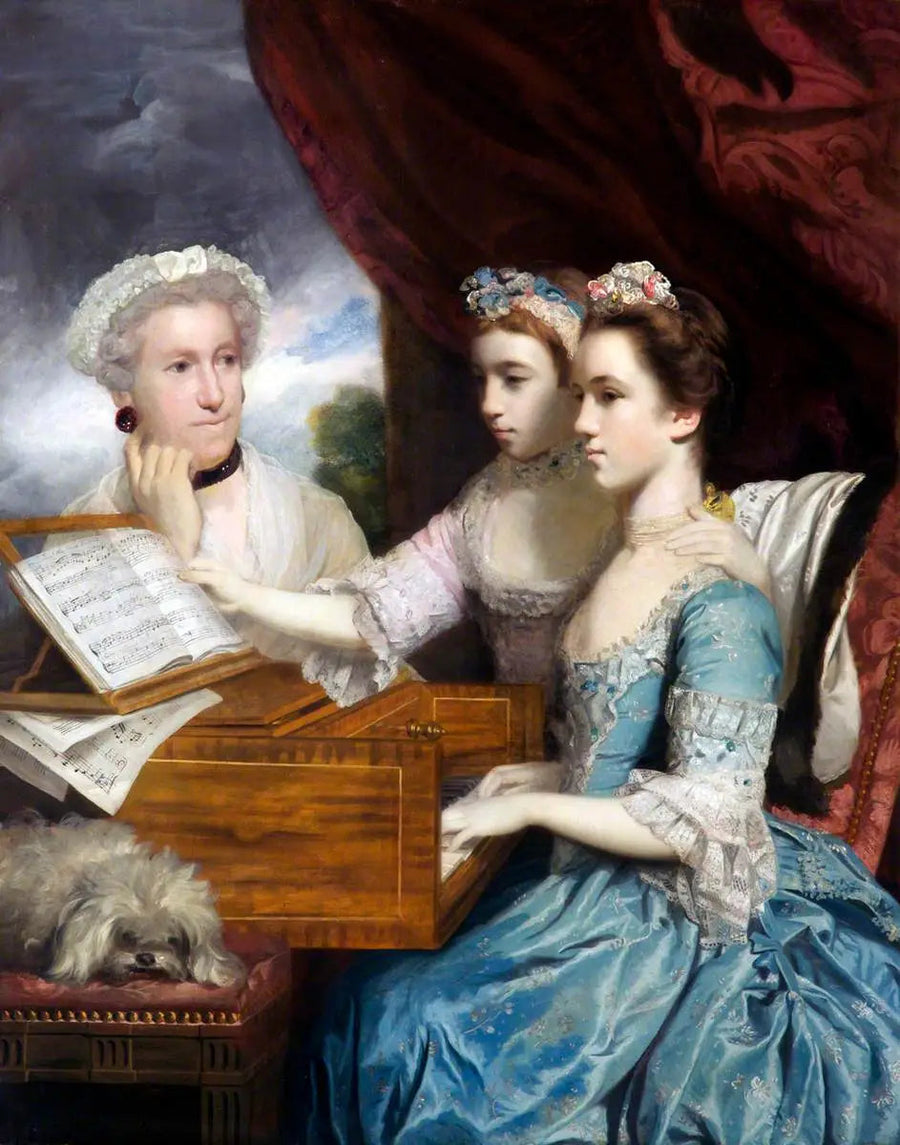 Pani James Paine (zmarła w 1766 roku) i panienki Paine (Charlotte, urodzona w 1751 roku, oraz Mary, 1753-1798) - Joshua Reynolds