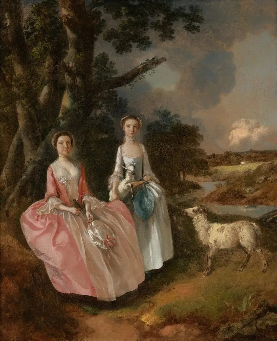 Pani Mary Cobbold i Panna Cobbold z jagnięciem i owcą - Thomas Gainsborough