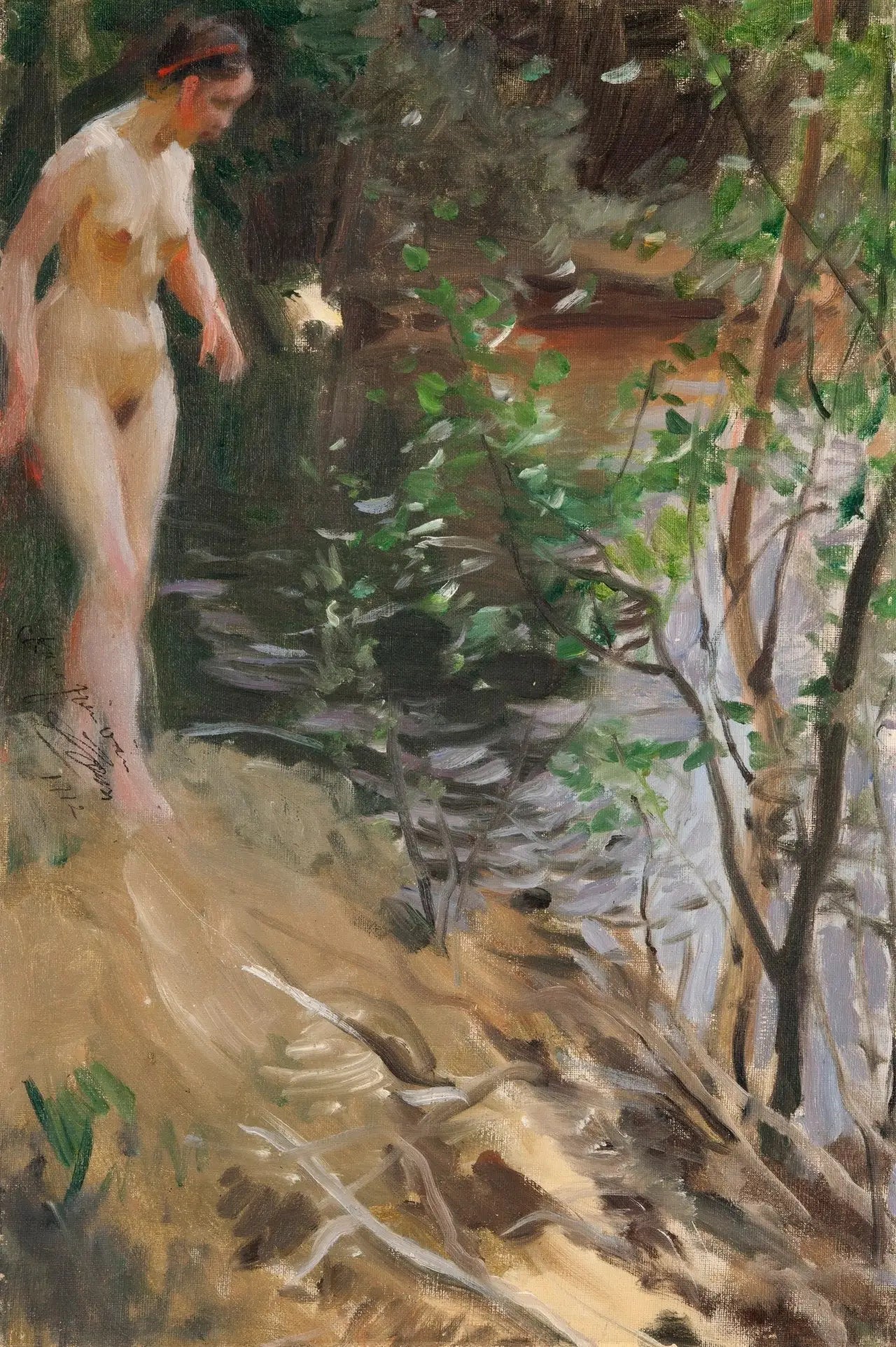 Modèle à Shore - Anders Zorn image 1 copie de tableau peinte à la main