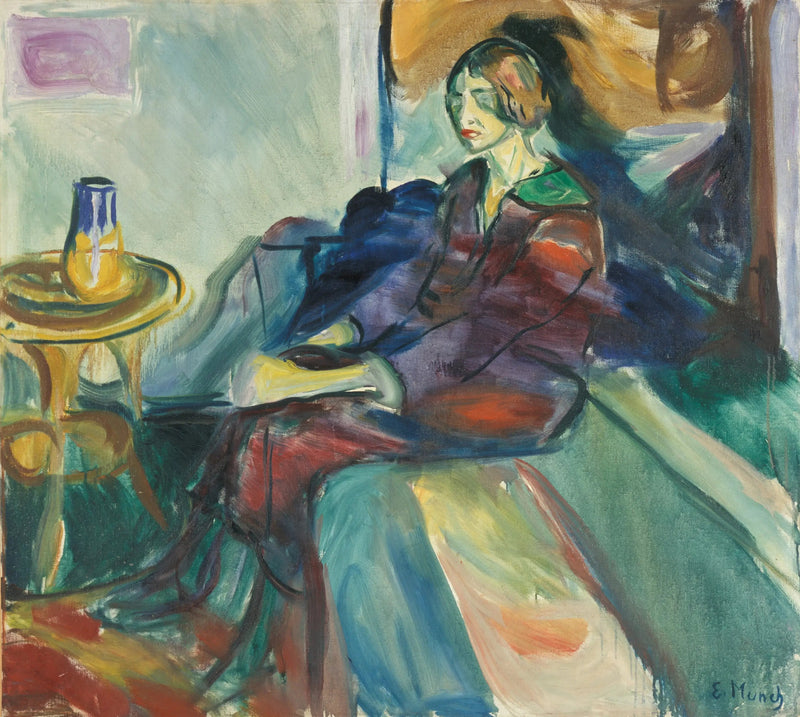 Model siedzący na kanapie - Edvard Munch
