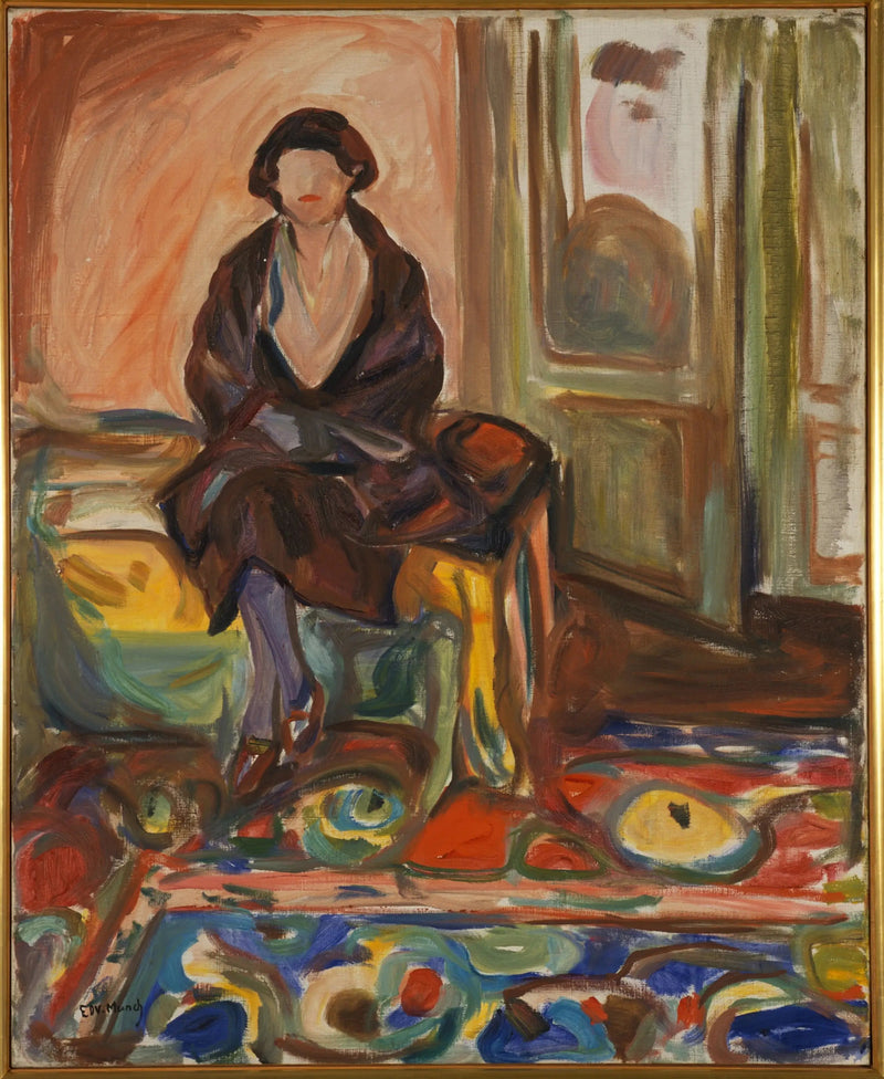 Model siedzący na kanapie - Edvard Munch