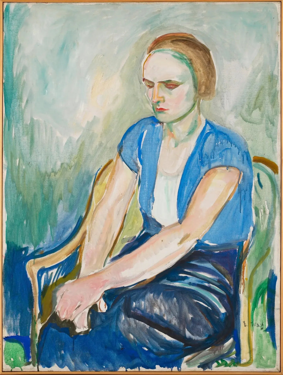 Model z rękami na kolanach - Edvard Munch