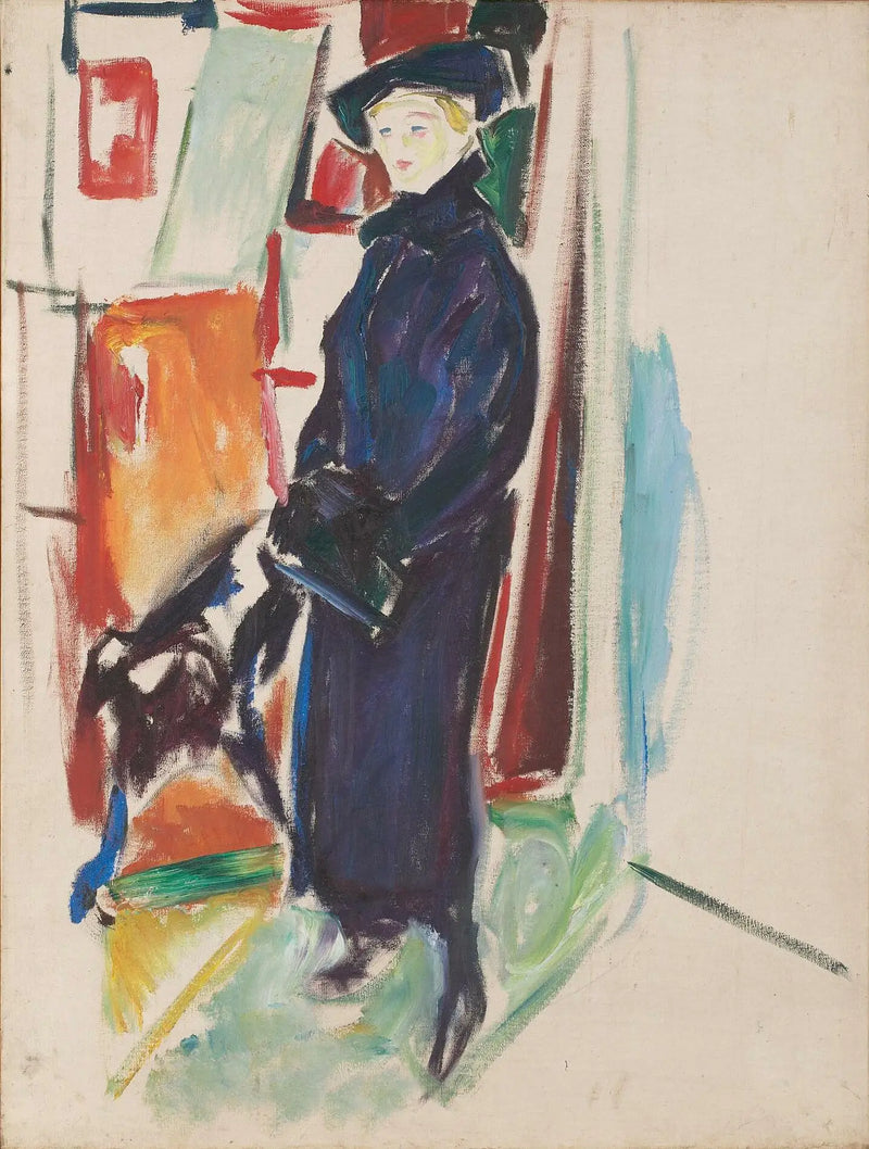 Model z kapeluszem i płaszczem - Edvard Munch