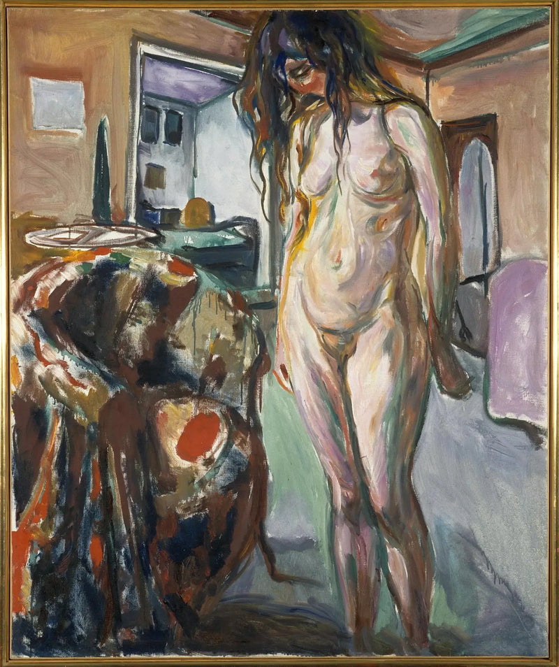 Model przy krześle z wikliny - Edvard Munch