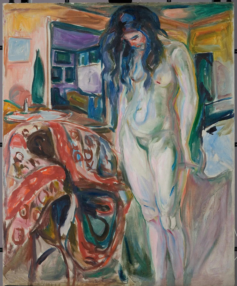 Model przy krześle z wikliny - Edvard Munch