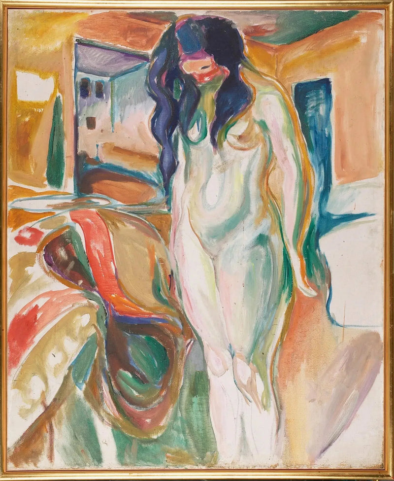 Model przy krześle z wikliny - Edvard Munch