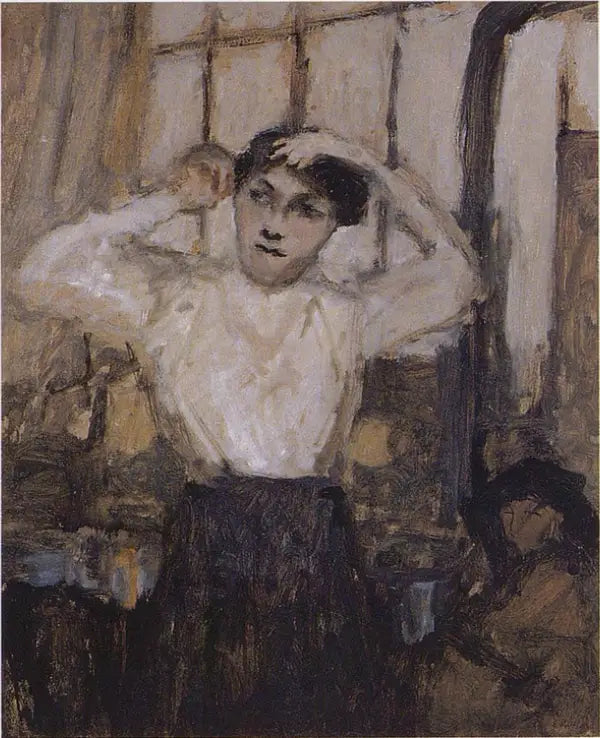 Model czeszący się w pracowni - Édouard Vuillard