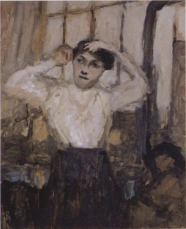 Model czeszący się w pracowni - Édouard Vuillard