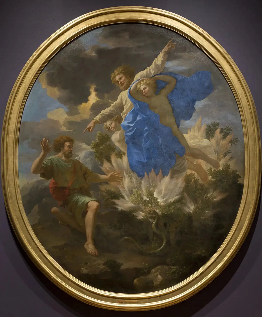 Mojżesz przed płonącym krzewem - Nicolas Poussin