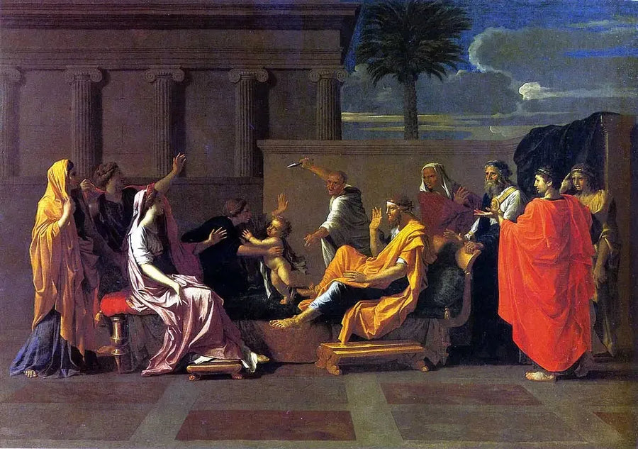 Mojżesz, dziecię, depcząc koronę faraona - Nicolas Poussin