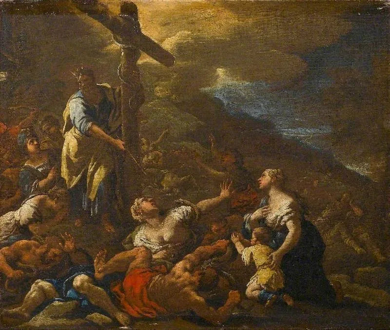 Mojżesz i wąż miedziany - Luca Giordano