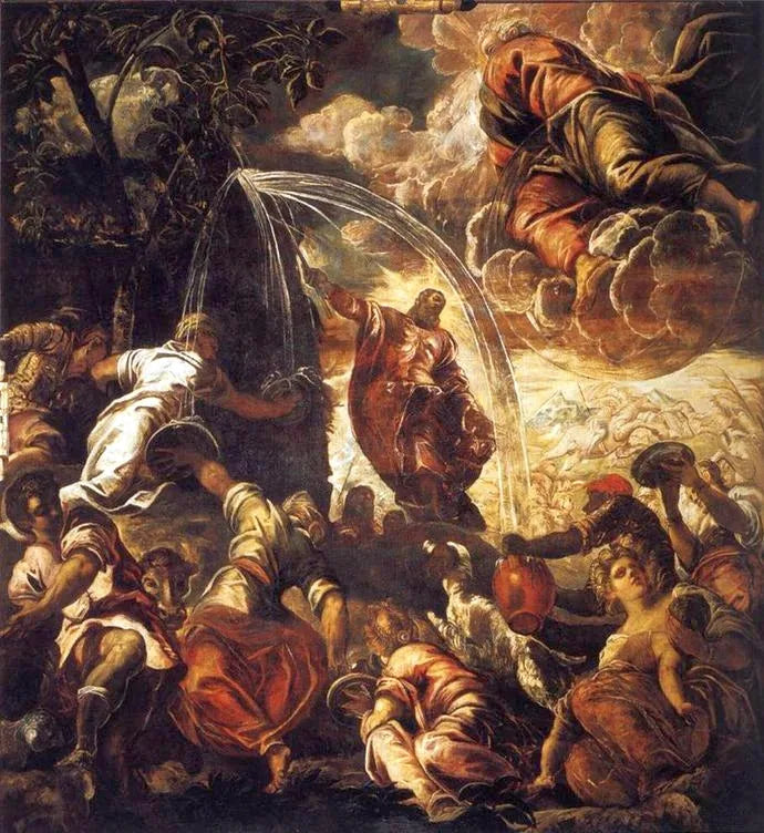 Mojżesz wyprowadzający wodę ze skały - Jacopo Tintoretto