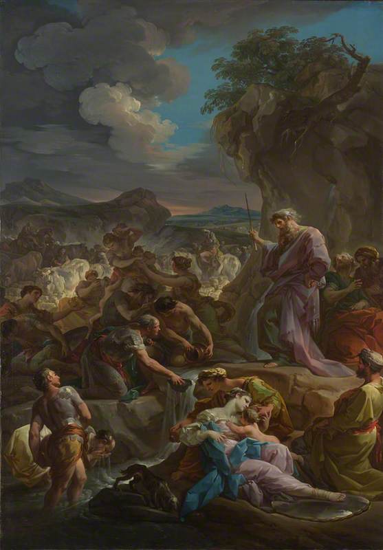 Moïse uderzający w skałę - Corrado Giaquinto