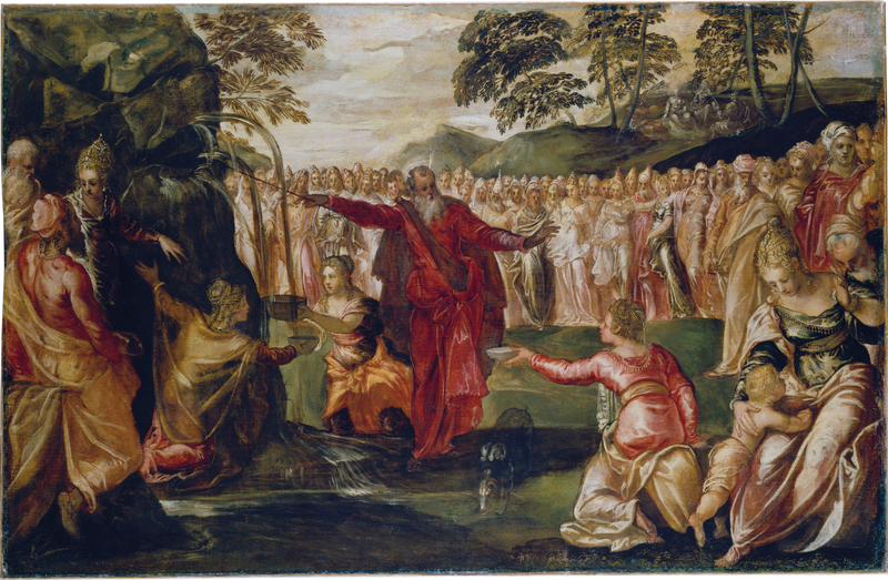 Mojżesz uderzający w skałę - Jacopo Tintoretto