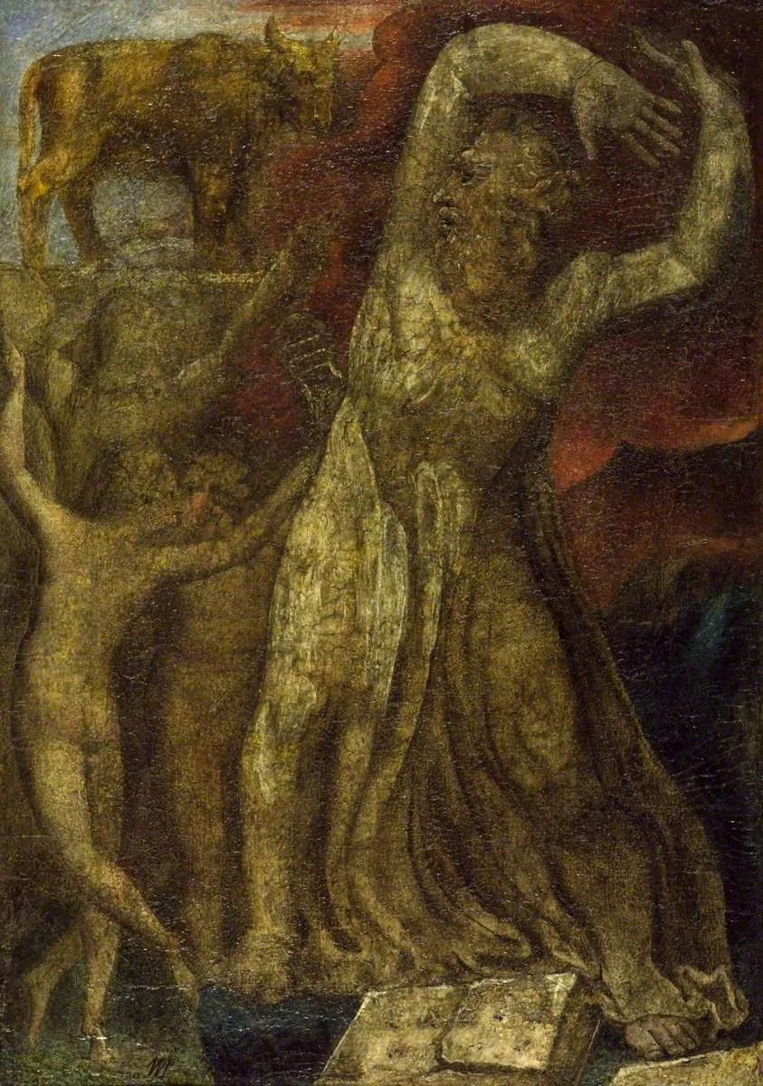 Moïse oburzony przed złotym cielęciem - William Blake