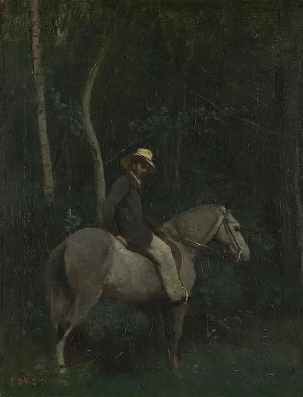 Pan Pivot na koniu - Jean-Baptiste Camille Corot