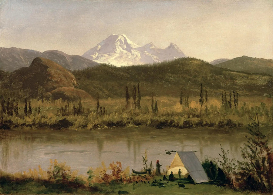 Mont Baker, Waszyngton, od rzeki Frazier - Albert Bierstadt