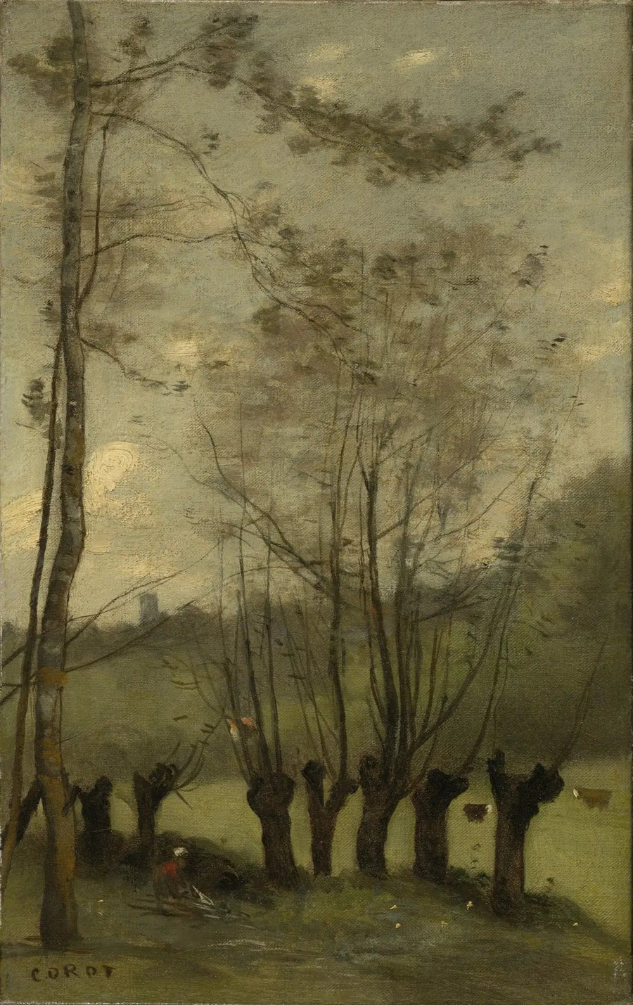Montlhéry. Preria z wierzbach - Jean-Baptiste Camille Corot
