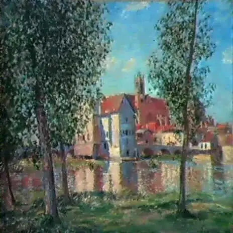 Moret-sur-Loing: Poranek słoneczny - Alfred Sisley