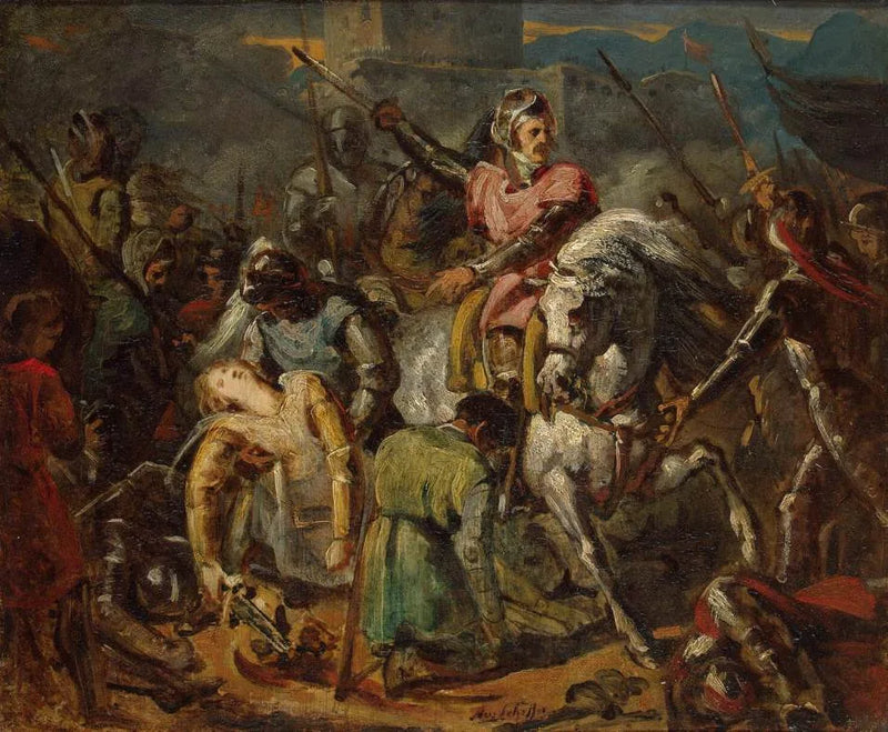 Śmierć Gastona de Foix w bitwie pod Rawenną 11 kwietnia 1512 - Ary Scheffer