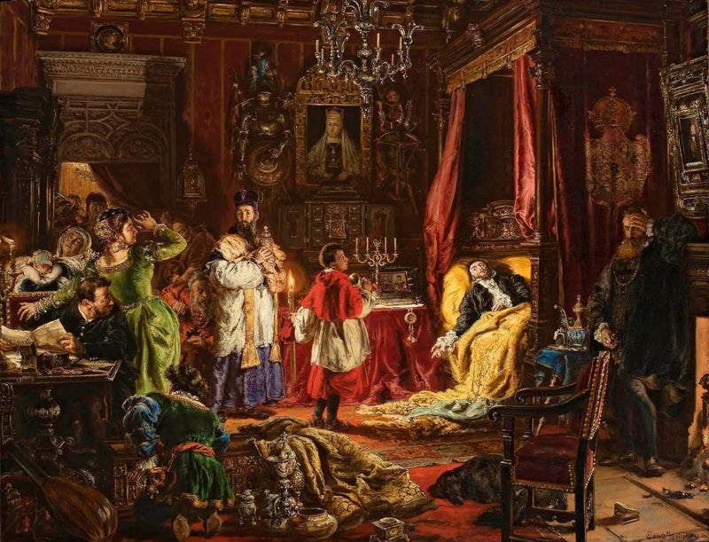 Śmierć Zygmunta Augusta w Knyszynie w 1572 roku - Jan Matejko