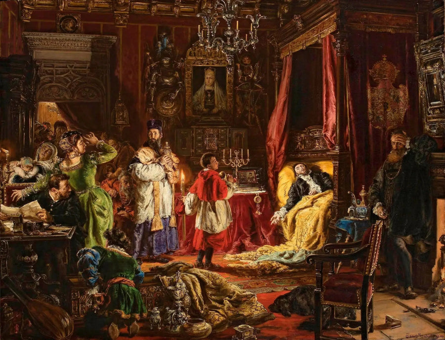 Śmierć Zygmunta Augusta w Knyszynie w 1572 roku - Jan Matejko