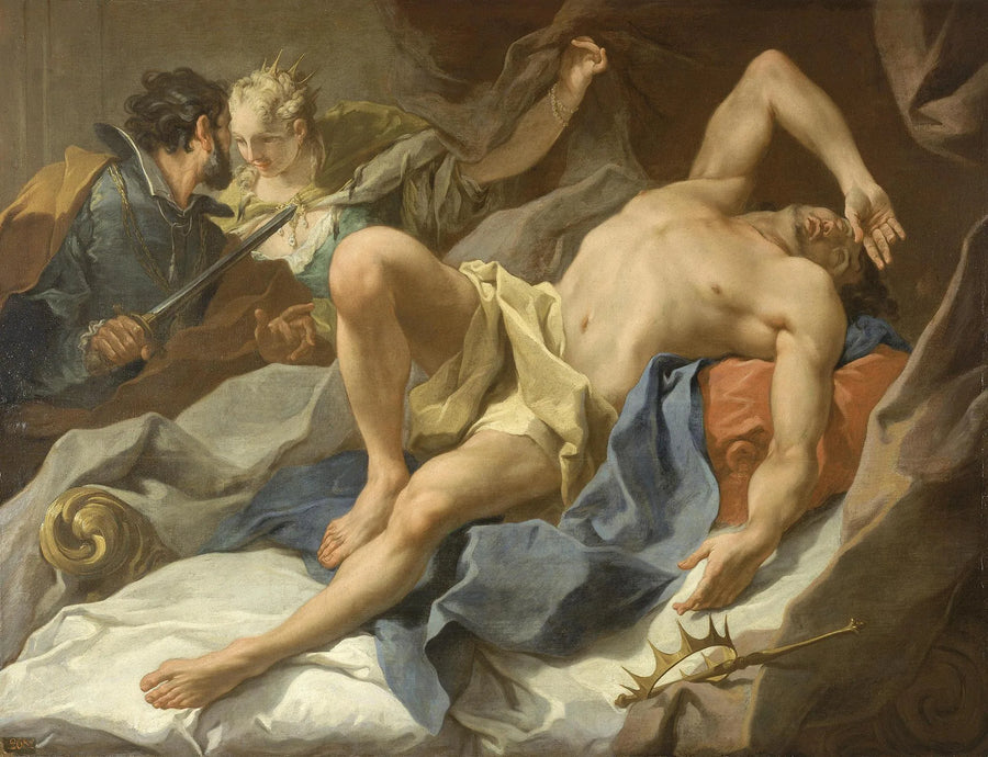 Śmierć króla Candaulesa - Giovanni Battista Pittoni