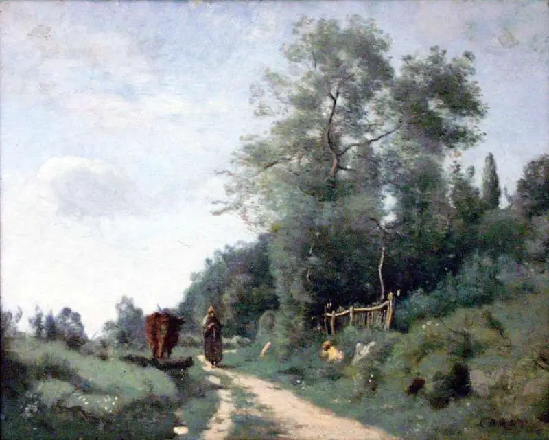 Mortefontaine. Droga do małego ogrodzenia - Jean-Baptiste Camille Corot