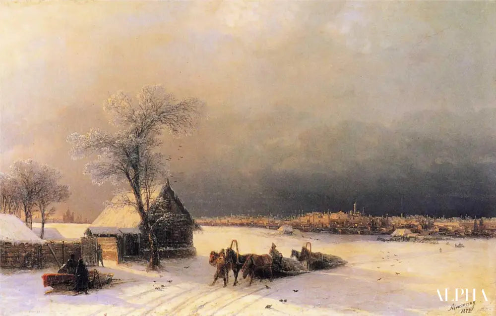 Moscou en hiver depuis les collines des moineaux - Ivan Aïvazovski - Reproductions de tableaux et peintures haut de gamme