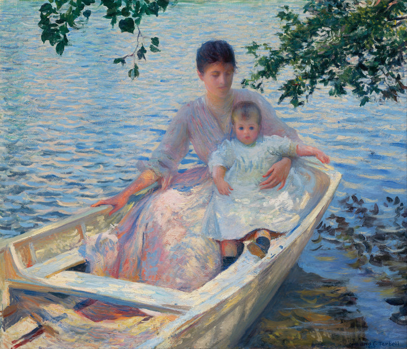 Matka i dziecko w łodzi - Edmund Charles Tarbell
