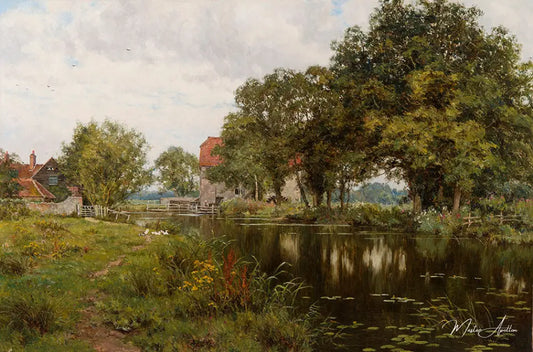 Moulin à eau dans le Surrey - Edward Wilkins Waite - Reproductions de tableaux et peintures haut de gamme