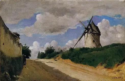 Wiatrak na wybrzeżu pikardzkim - Jean-Baptiste Camille Corot