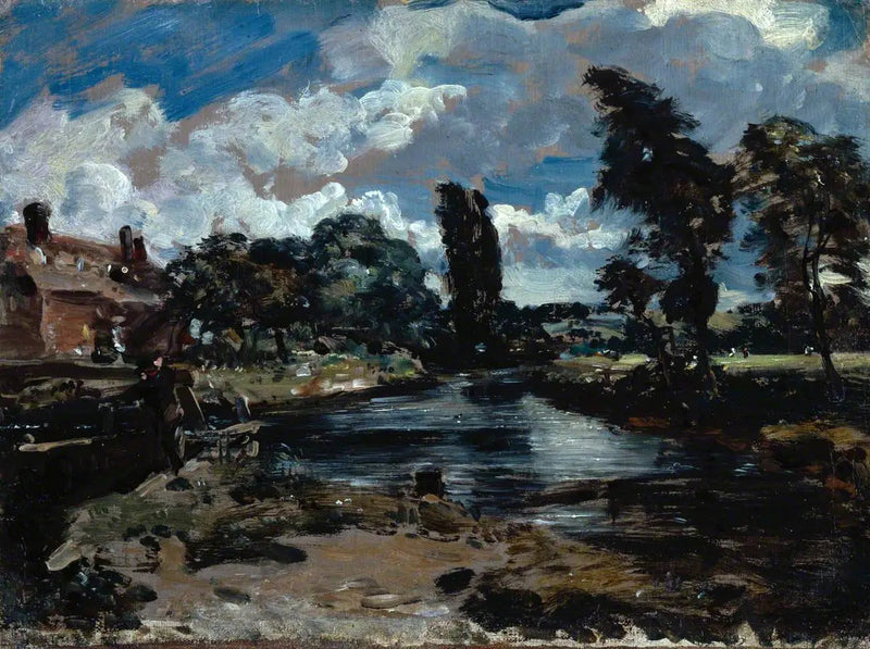 Młyn Flatford od śluzy na Stour - John Constable