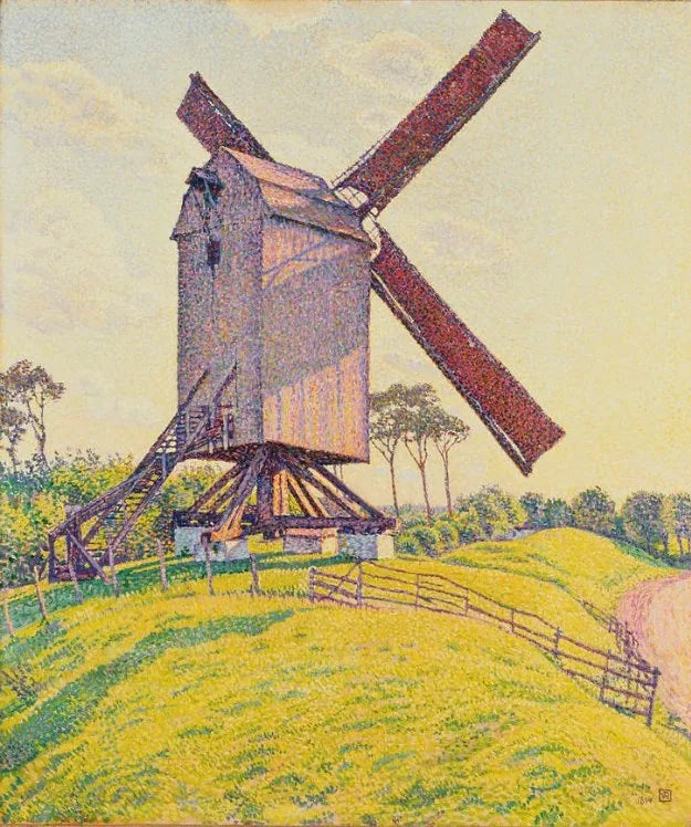 Młyn du Kalf w Knokke lub wiatrak na Flandrii (Młyn du Kalf w Knokke lub młyn na Flandrii) - Théodore van Rysselberghe
