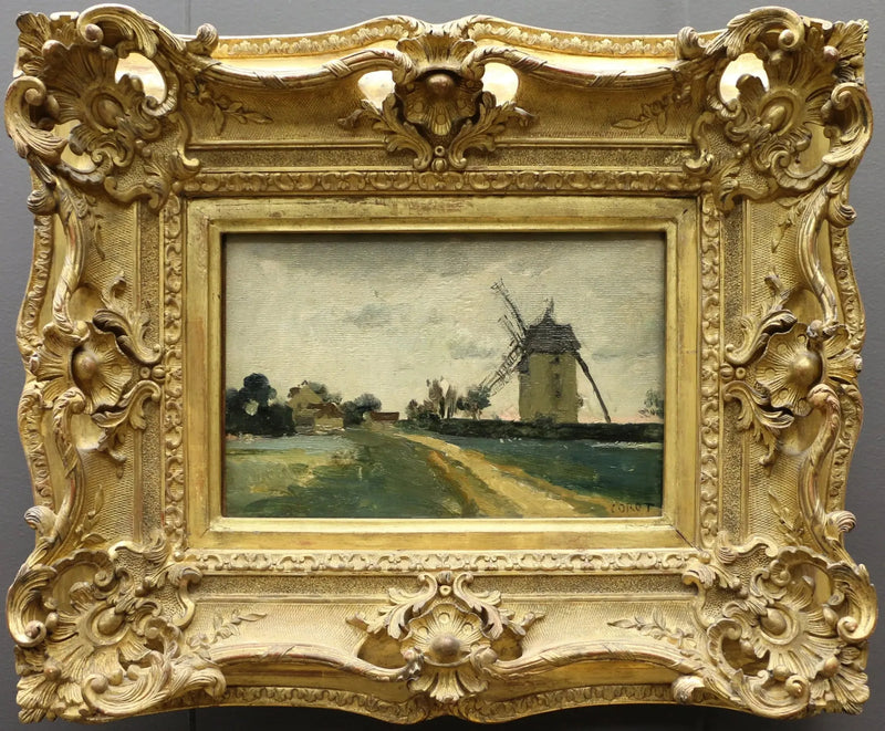 Podwójne wiatraki na wzgórzu Picardie - Jean-Baptiste Camille Corot