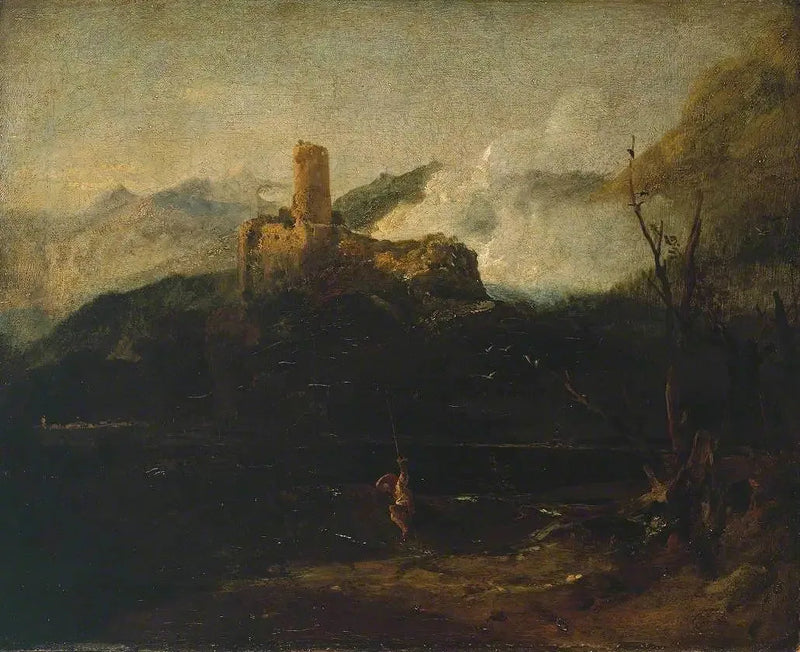 Górski krajobraz z zamkiem, prawdopodobnie Martigny - J. M. W. Turner