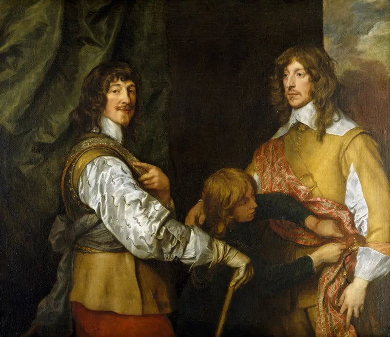 Mountjoy Blount, pierwszy hrabia Newport (1597-1665), Lord George Goring (1608-1657) i strzelec - Antoine van Dyck