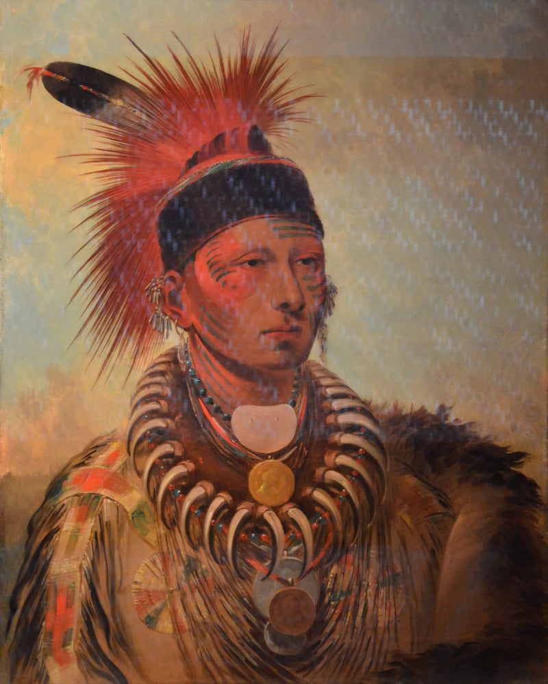 Mu-hu-she-kaw (Biały chmura) - George Catlin