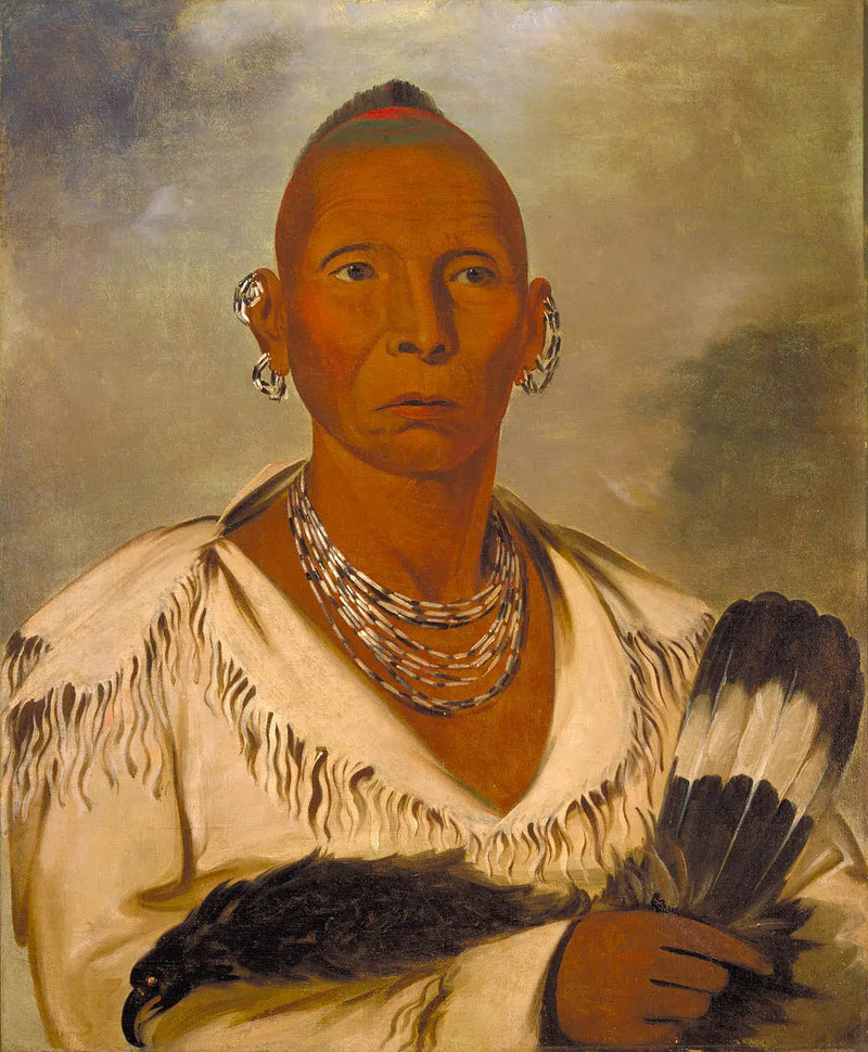 Múk-a-tah-mish-o-káh-kaik, Czarny Sokół, wybitny szef plemienia - George Catlin