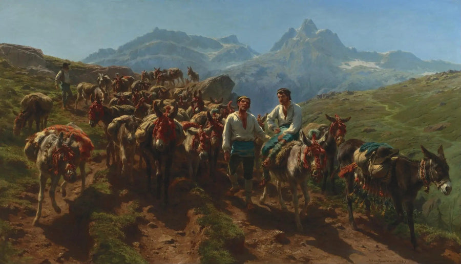 Hiszpańscy muletierzy przechodzący przez Pireneje - Rosa Bonheur