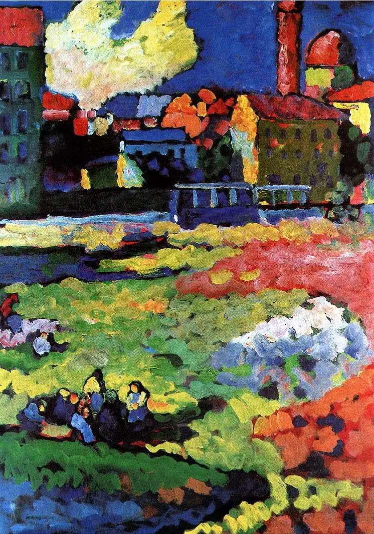 Monachium-Schwabing z kościołem św. Urszuli - Wasilij Kandinsky