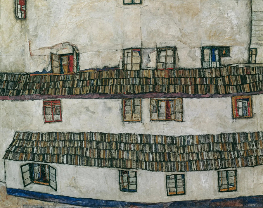 Ściana domu (ściana okienna) - Egon Schiele