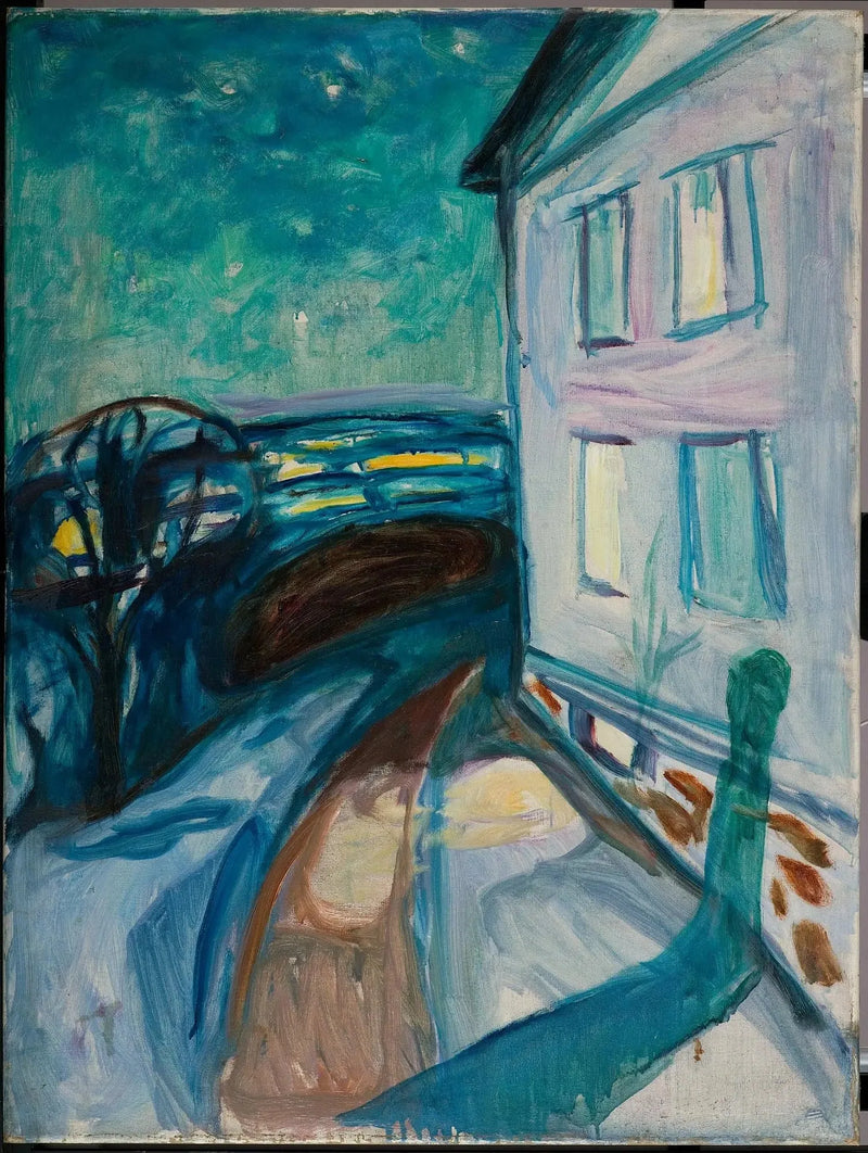 ściana domu w blasku księżyca - Edvard Munch