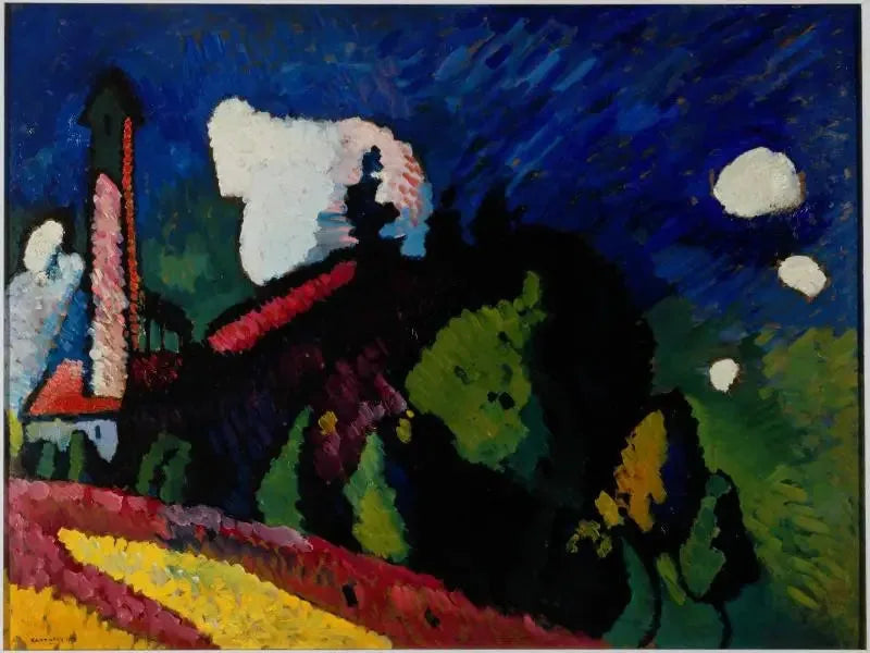 Murnau, krajobraz z wieżą - Wasilij Kandinsky