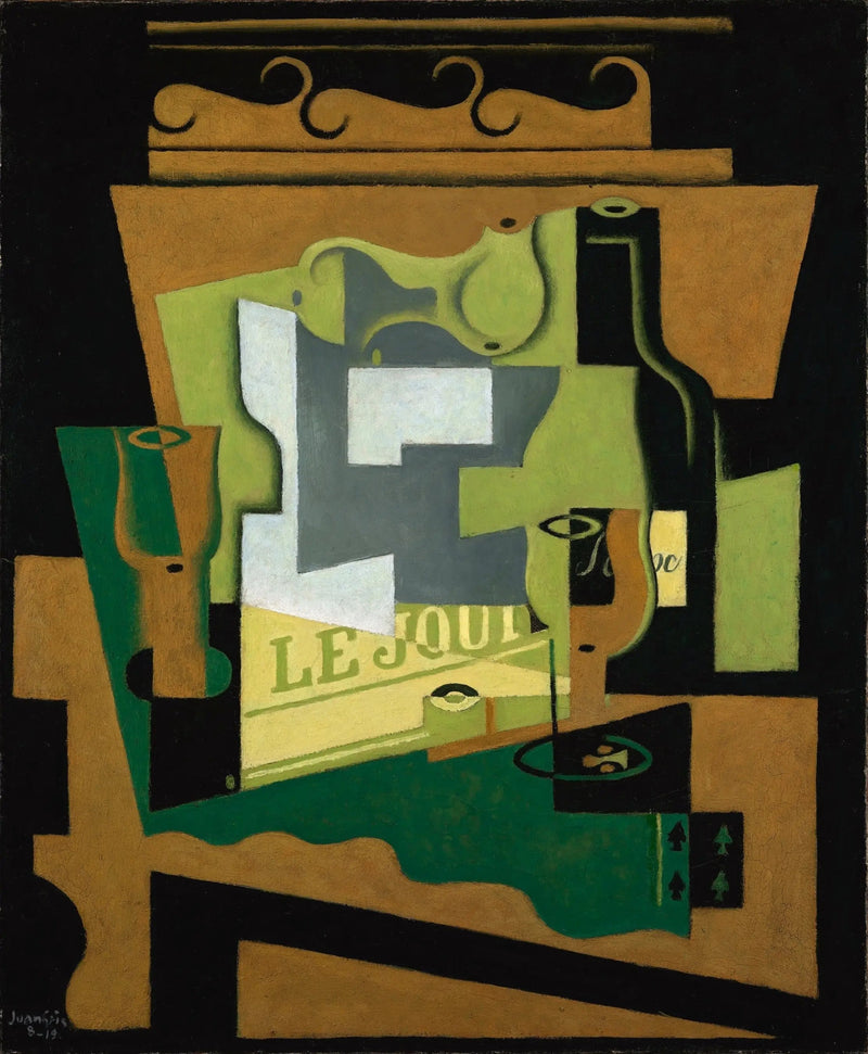 Martwa natura z butelką Bordeaux - Juan Gris