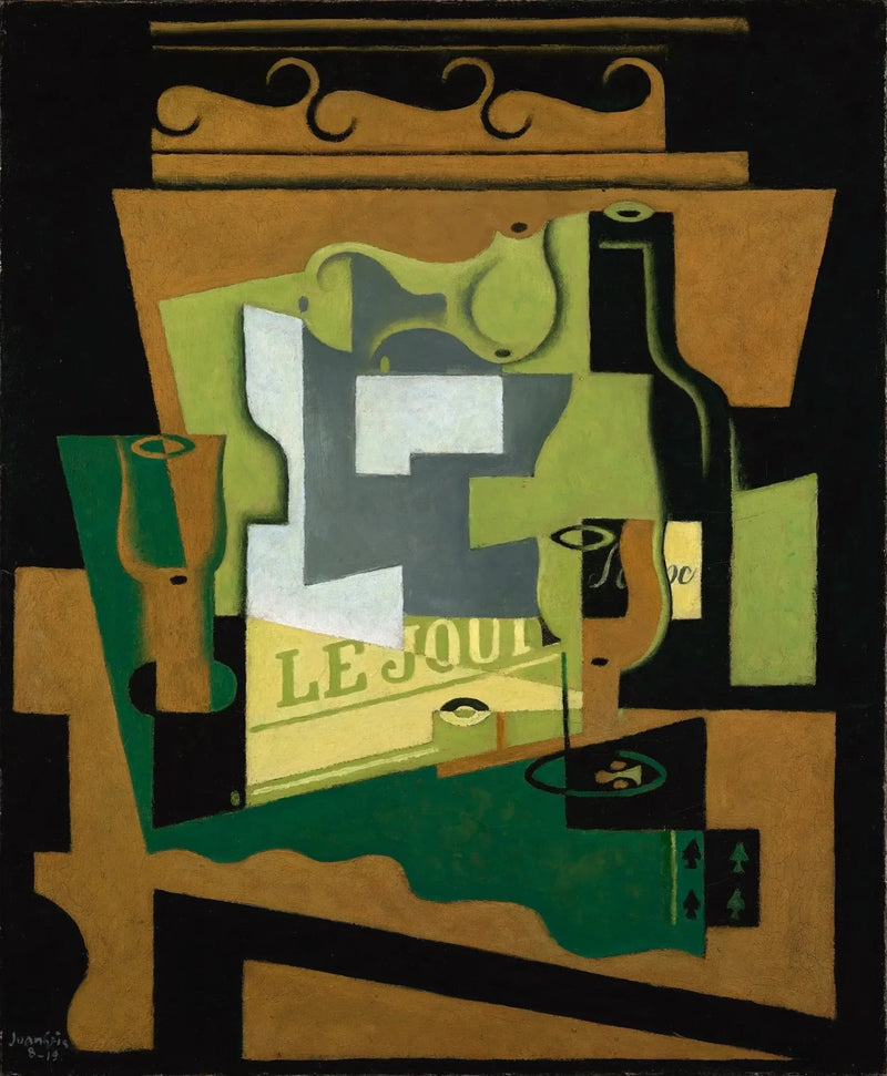 Martwa natura z butelką Bordeaux - Juan Gris