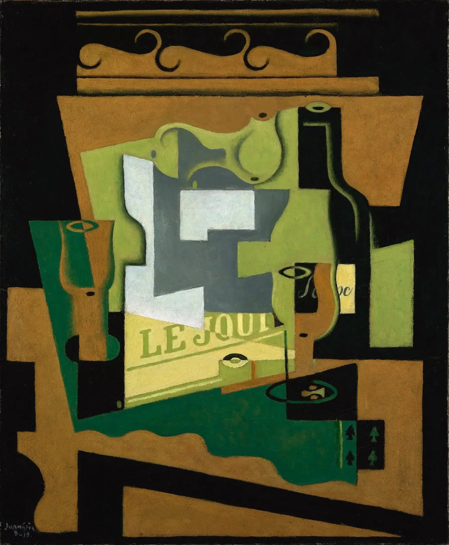 Martwa natura z butelką Bordeaux - Juan Gris