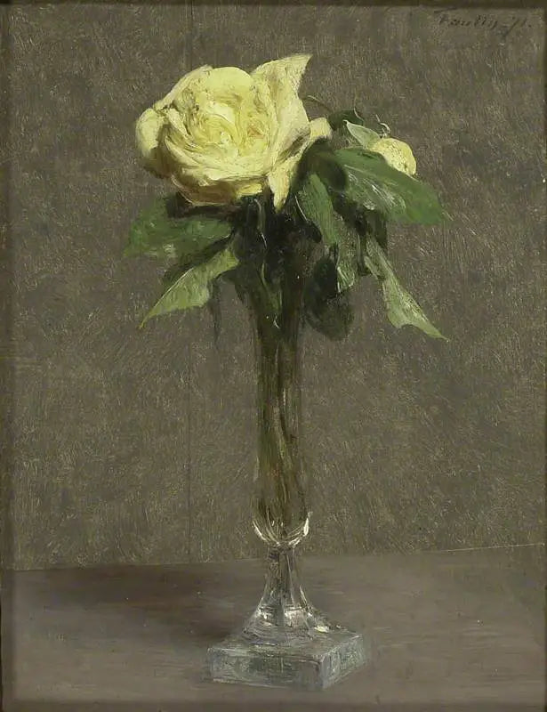 Martwa natura z żółtą różą - Henri Fantin-Latour