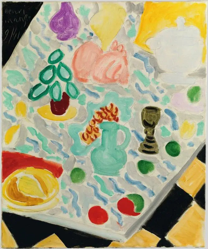 Martwa natura na zielonym marmurowym stole - Henri Matisse