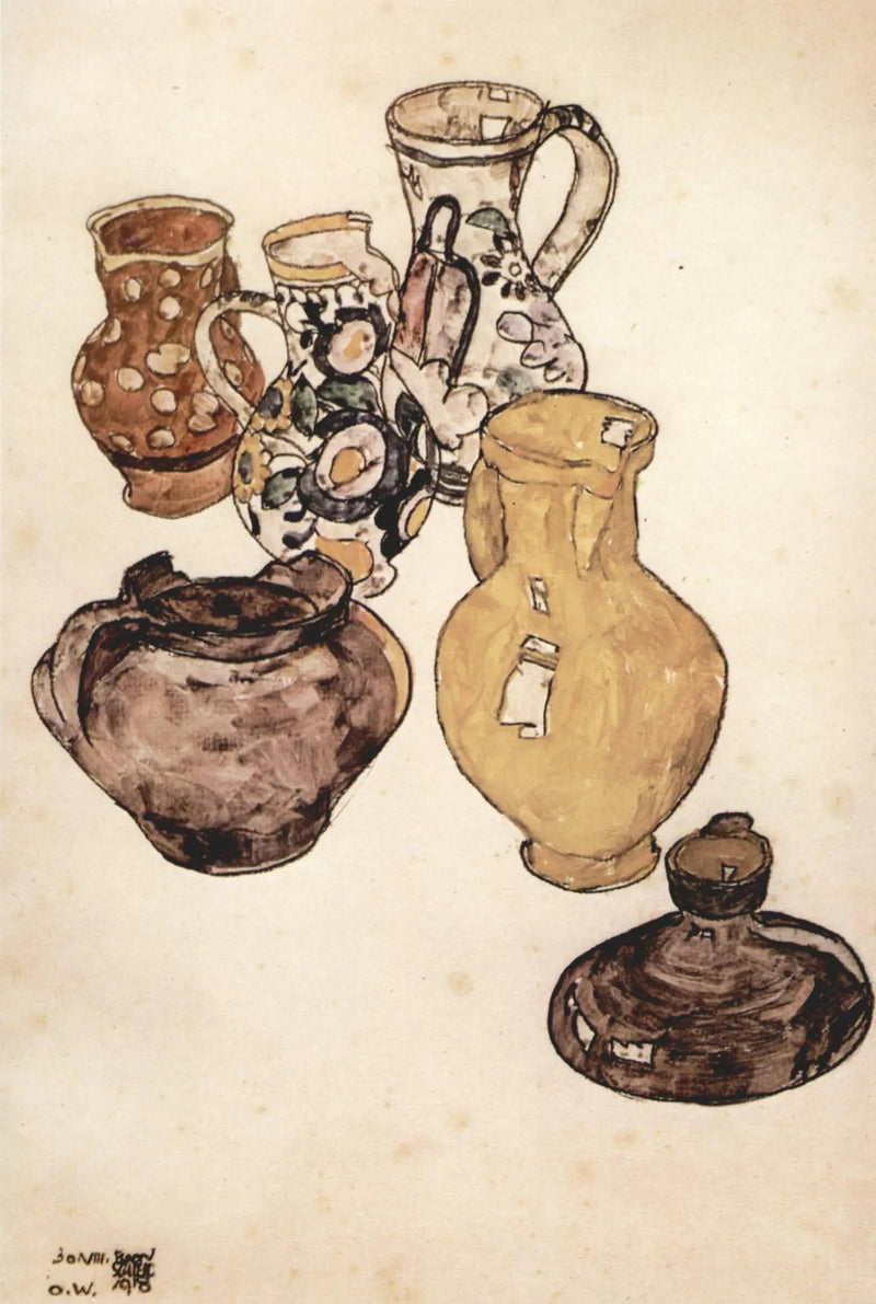 Martwa natura z naczyniami - Egon Schiele